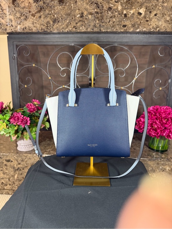 kate spade Handbags - kate spade Navy and Light Blue Colorblock Leather Satchel with White Panels